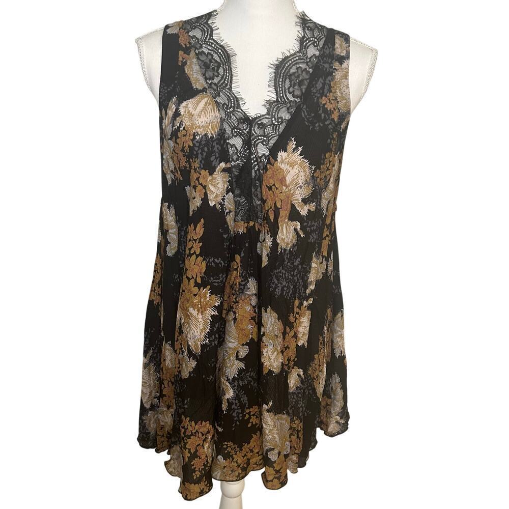 Free People Intimately NWT So You Say Slip Tea Dress boho festival black size S